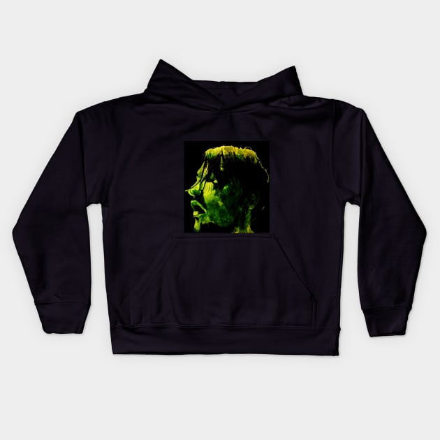 Green face Kids Hoodie by kirsai89